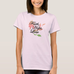 Le T-shirt des femmes d'amour d'espoir de foi