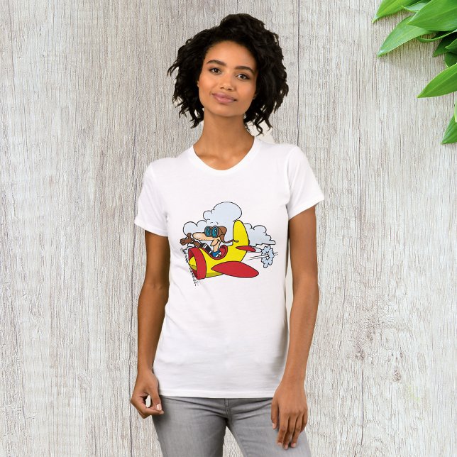 Le T-shirt des femmes d'avion de bande dessinée (Créateur téléchargé)