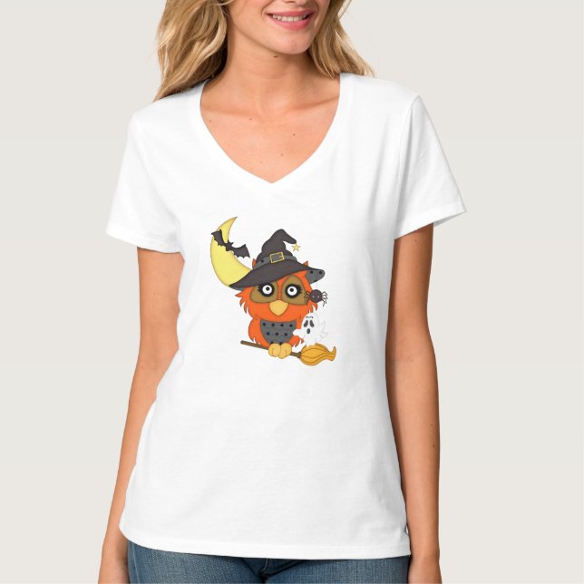 Le T-shirt des femmes de bande dessinée de hibou (Devant)