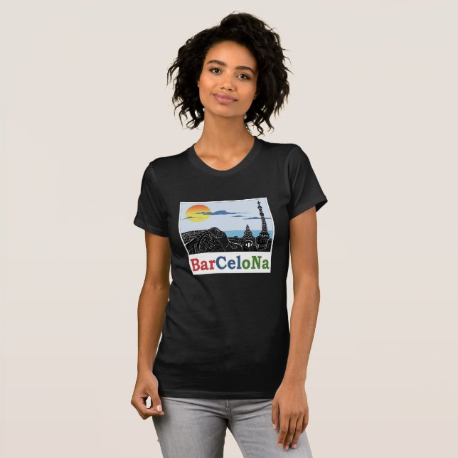 Le T-shirt des femmes de Barcelone (Devant entier)