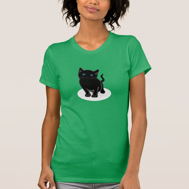 Le T-shirt des femmes de chat noir (Devant)
