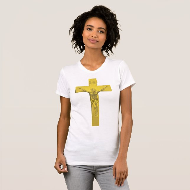 Le T-shirt des femmes de crucifix (Devant entier)