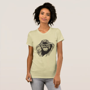 Le T-shirt des femmes de fonds de gorille de Dian