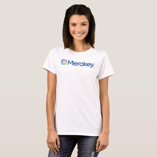 Le T-shirt des femmes de logo de Merakey (Devant entier)