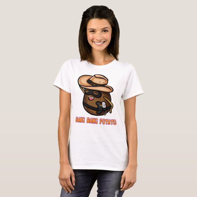 Le T-shirt des femmes de pomme de terre de coup de (Devant entier)