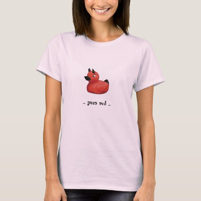 Le T-shirt des femmes de rose de canard de diable (Devant)