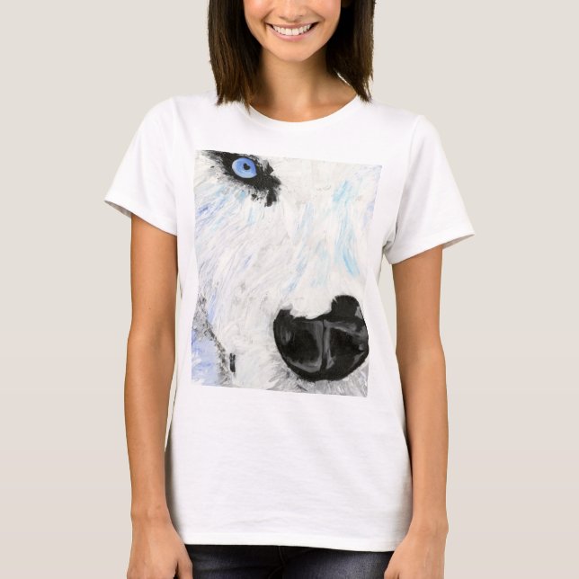 Le T-shirt des femmes de visage de loup (Devant)