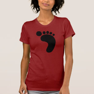 Le T-shirt des femmes d'impression de pied