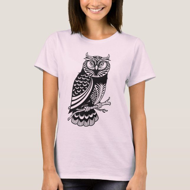 Le T-shirt des femmes mignonnes de hibou (Devant)
