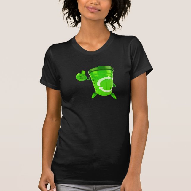 Le T-shirt des femmes vertes de bac de recyclage (Devant)