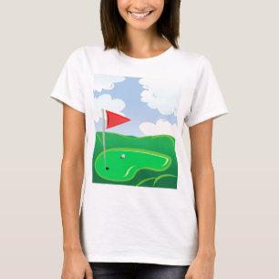 Le T-shirt des femmes vertes de terrain de golf
