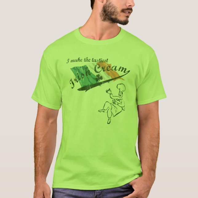 Le T-shirt des hommes crèmes irlandais sales de (Devant)