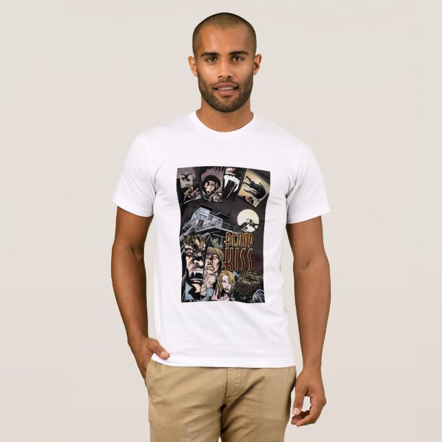 Le T-shirt des hommes de baiser de sang avec (Devant entier)