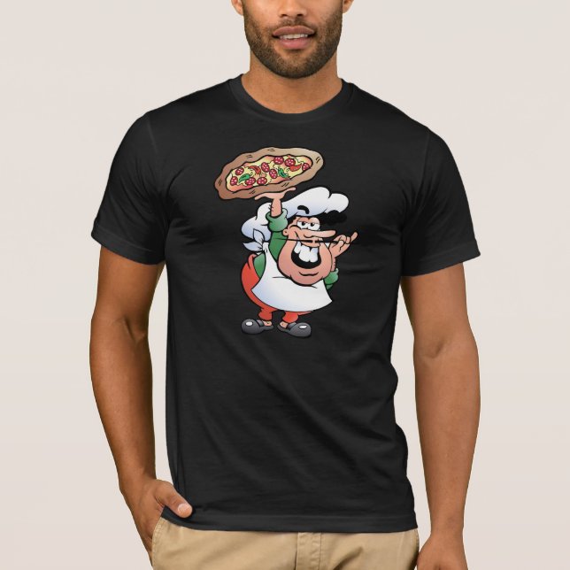 Le T-shirt des hommes de Baker de pizza (Devant)