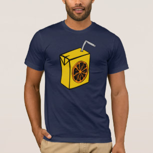 Le T-shirt des hommes de boîte à jus d'orange
