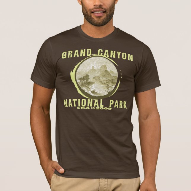Le T-shirt des hommes de canyon grand - brun (Devant)