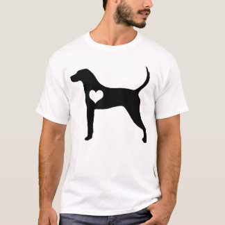 Le T-shirt des hommes de coeur de Coonhound de