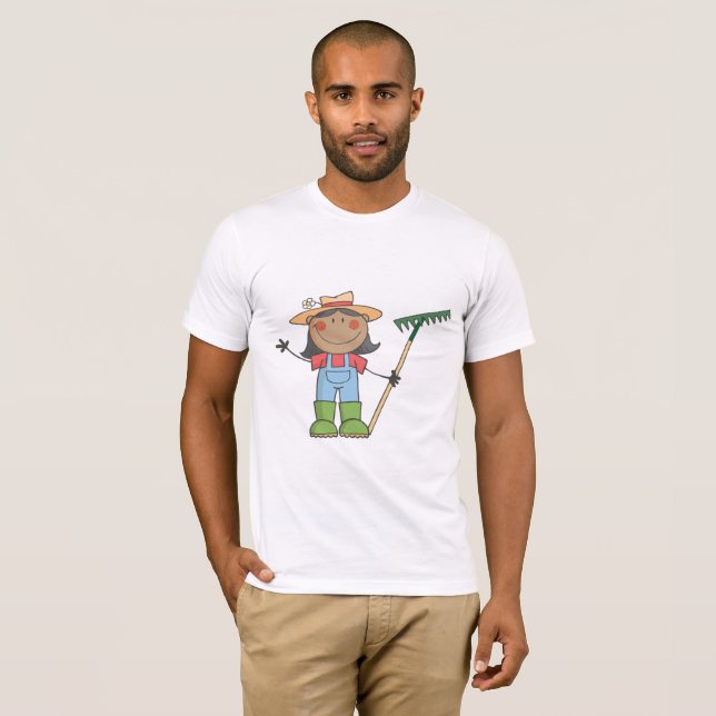 Le T-shirt des hommes de jardinage de fille (Devant entier)