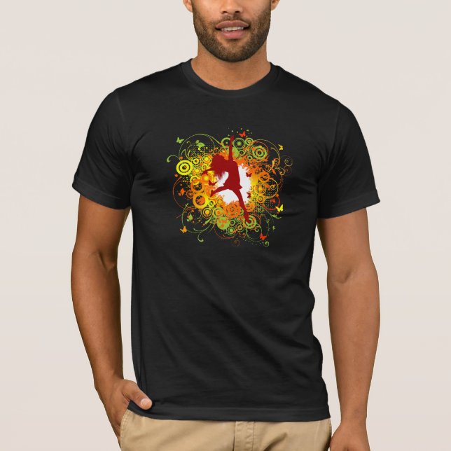 Le T-shirt des hommes de silhouette de danseur (Devant)