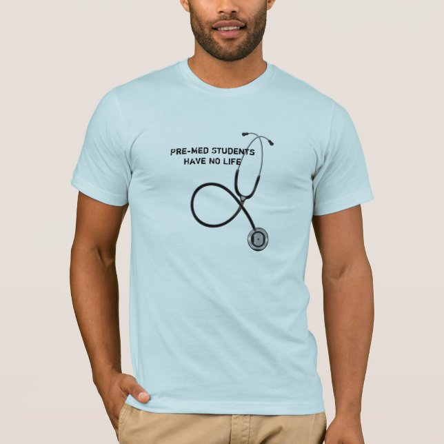 Le T-shirt des hommes de stéthoscope d'étudiant de (Devant)