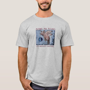 Le T-shirt des hommes de studio de porc de vol