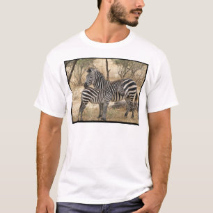 Le T-shirt des hommes de zèbre de mère et de bébé