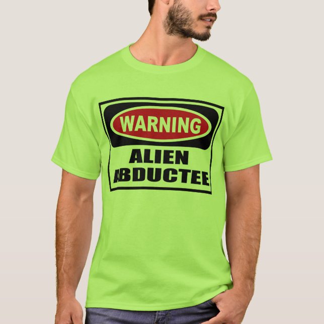 Le T-shirt des hommes ÉTRANGERS d'avertissement (Devant)