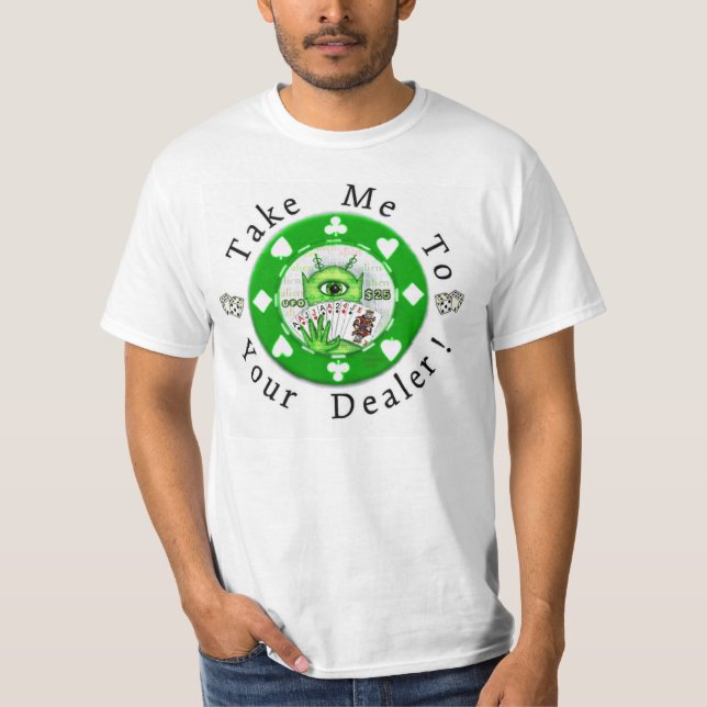Le T-shirt des hommes étrangers de jeton de poker (Devant)