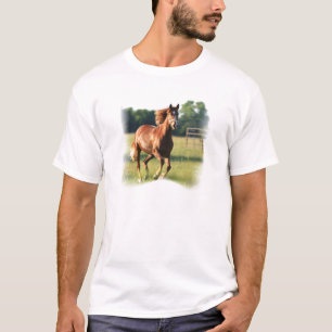 Le T-shirt des hommes galopants de cheval de