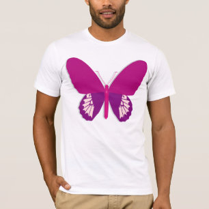 Le T-shirt des hommes roses de papillon