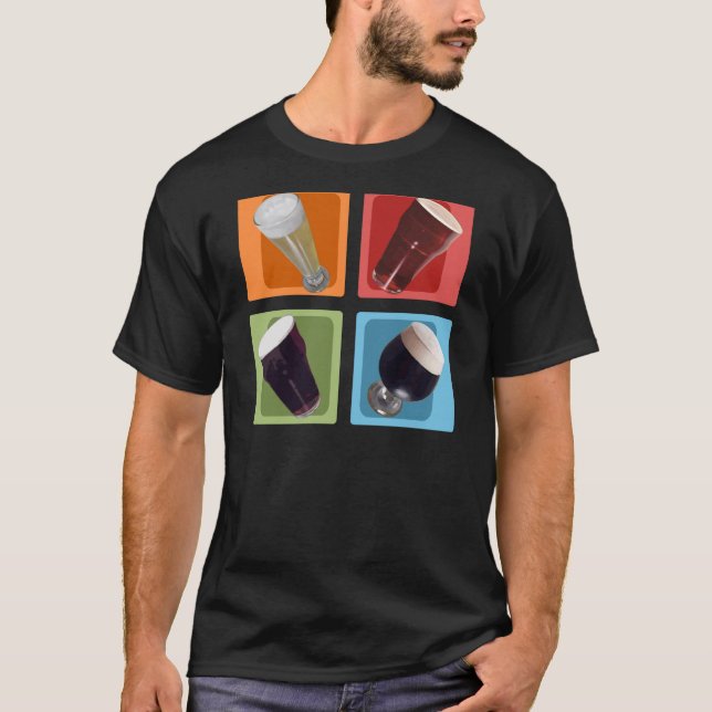 Le T-shirt d'hommes de couleurs de bière de métier (Devant)