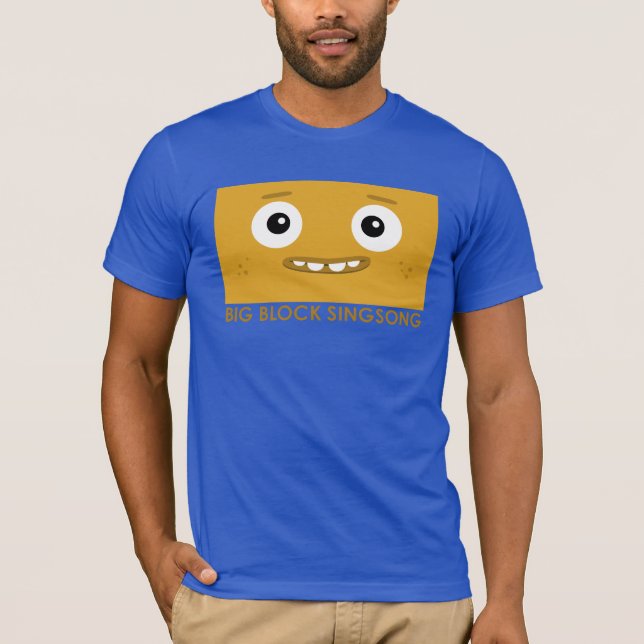 Le T-shirt d'hommes jaunes de bande d'amusement de (Devant)