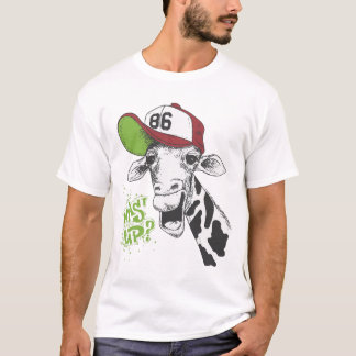 Le T-shirt drôle de girafe était vers le haut de