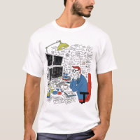 Le T-shirt du bureau amarré par un scientifique dé