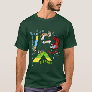 Le T-shirt foncé de l'enfant d'agilité de chien 