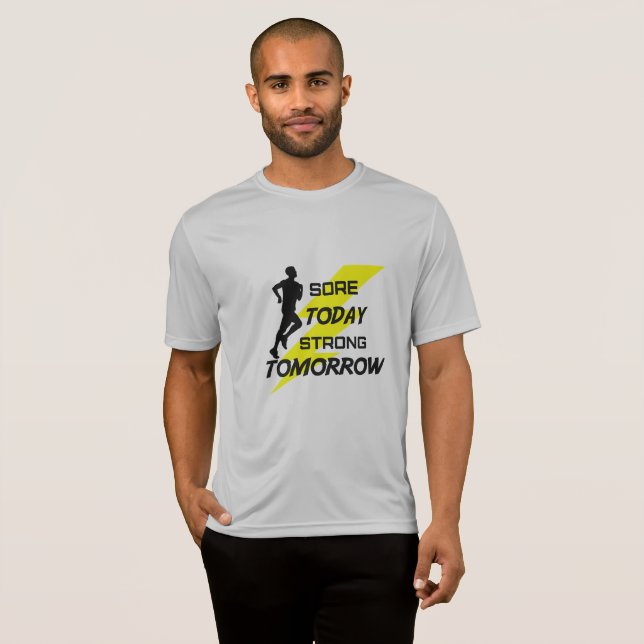 Le T-shirt fonctionnant des hommes : Blessure (Devant entier)