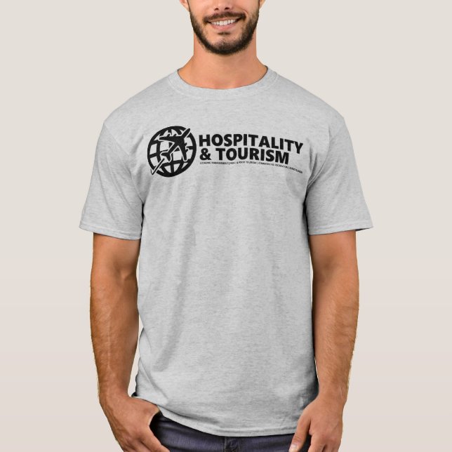 Le T-shirt gris de l'hospitalité et du tourisme (Devant)