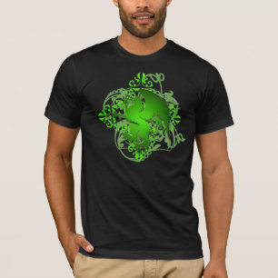 Le T-shirt grunge d'imaginaire de vert des hommes