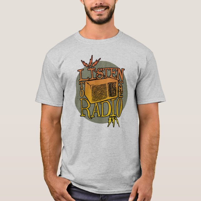 Le T-shirt léger par radio des hommes (Devant)