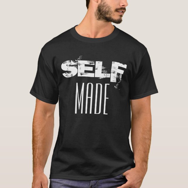 Le T-shirt noir des hommes faits "par individu" (Devant)