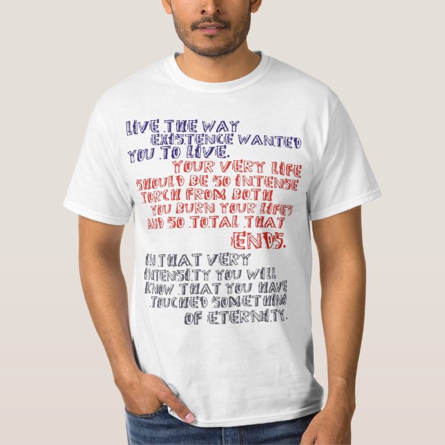 Le T-shirt Osho de l'homme. Vivent l'existence de (Devant)