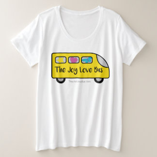 Le T-shirt plus de logo d'autobus d'amour de joie