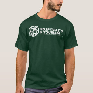 Le T-shirt vert classique d'hospitalité et de