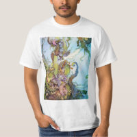 Le T-shirt vintage d'art de petite sirène