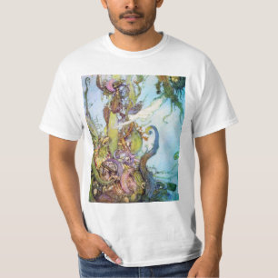 Le T-shirt vintage d'art de petite sirène