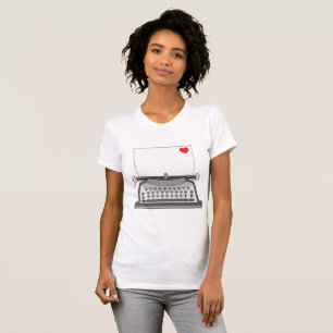 Le T-shirt vintage des femmes de machine à écrire