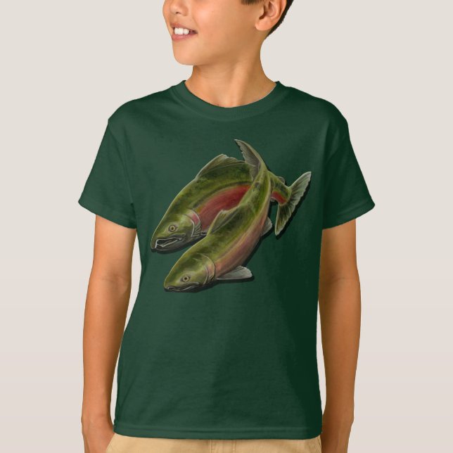 Le T-shirts de l'enfant de saumon de Coho de (Devant)