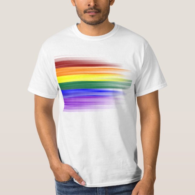 Le T-shirts des hommes de drapeau d'arc-en-ciel (Devant)