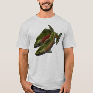 Le T-shirts des hommes de saumon de Coho de