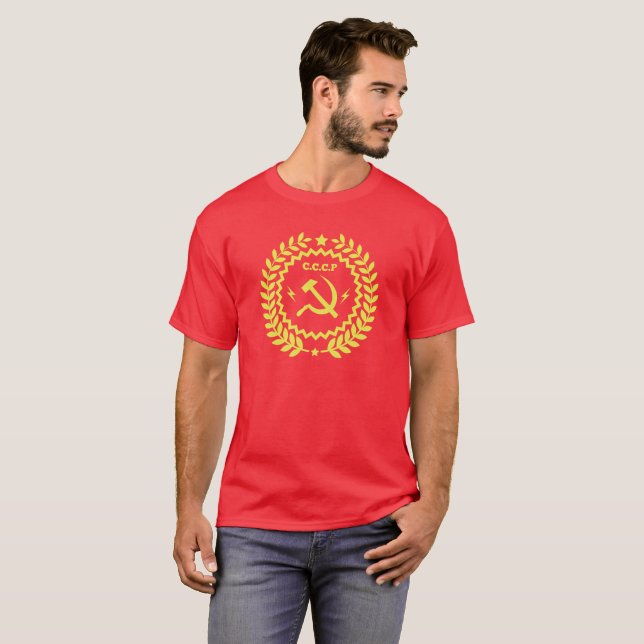 Le T-shirts des hommes d'insigne de marteau et de (Devant entier)